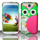 Hard Plastic Rubberized Snap On Case Cover for Samsung Galaxy S4 IV i9500 – Starry Green Owl