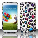 Hard Plastic Rubberized Snap On Case Cover for Samsung Galaxy S4 IV i9500 – Rainbow Leopard