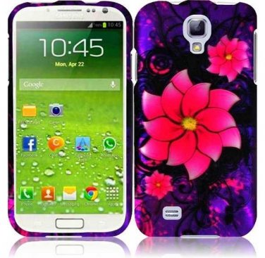 Hard Plastic Rubberized Snap On Case Cover for Samsung Galaxy S4 IV i9500 &acirc;�� Divine Flower