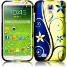 Hard Plastic Rubberized Snap On Case Cover for Samsung Galaxy S4 IV i9500 – Royal Swirl