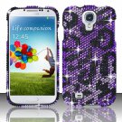 Hard Plastic Snap On Bling Case Cover for Samsung Galaxy S4 IV i9500 – Purple Leopard