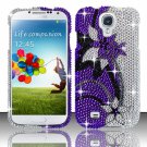 Hard Plastic Snap On Bling Case Cover for Samsung Galaxy S4 IV i9500 – Purple Vines