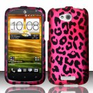 Hard Plastic Snap On Rubberized Design Case Cover for HTC One VX (AT&T) – Hot Pink Leopard