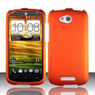 Hard Plastic Snap On Rubberized Case Cover for HTC One VX (AT&T) - Orange