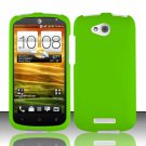 Hard Plastic Snap On Rubberized Case Cover for HTC One VX (AT&T) - Neon Green