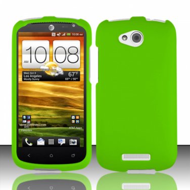 Hard Plastic Snap On Rubberized Case Cover for HTC One VX (AT&T) - Neon Green