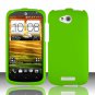 Hard Plastic Snap On Rubberized Case Cover for HTC One VX (AT&T) - Neon Green