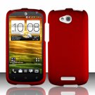 Hard Plastic Snap On Rubberized Case Cover for HTC One VX (AT&T) - Red