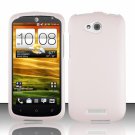 Hard Plastic Snap On Rubberized Case Cover for HTC One VX (AT&T) - White