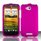 Hard Plastic Snap On Rubberized Case Cover for HTC One VX (AT&T) - Rose Pink