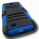 Blue Rugged Armor Hybrid Hard Case with Kickstand Belt Clip Holster for Samsung Galaxy S4 S IV