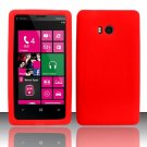 Soft Silicone Rubber Skin Case Cover for Nokia Lumia 810 (T-Mobile) - Red