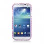 Hard Plastic Snap On Bling Case Cover for Samsung Galaxy S4 IV i9500 &acirc;�� Dual Pink Heart