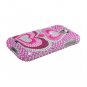 Hard Plastic Snap On Bling Case Cover for Samsung Galaxy S4 IV i9500 &acirc;�� Dual Pink Heart