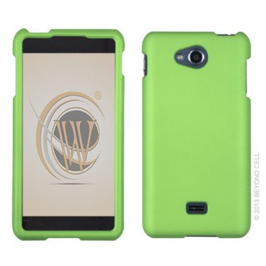 Hard Plastic Rubberized Snap On Case Cover for LG Spirit 4G MS870 (MetroPCS) - Neon Green