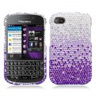 Hard Plastic Snap On Bling Case for Blackberry Q10 (AT&T/Sprint/T-Mobile/Verizon) - Purple Waterfall