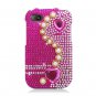 Hard Plastic Snap On Bling Case Blackberry Q10 (AT&T/Sprint/T-Mobile/Verizon) - Pink Pearl & Heart