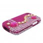 Hard Plastic Snap On Bling Case Blackberry Q10 (AT&T/Sprint/T-Mobile/Verizon) - Pink Pearl & Heart