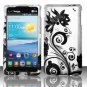 Cell Phone Case Cover Snap On for LG Lucid 2 VS870 (Verizon) - Black Vines + Screen Protector