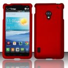 Cell Phone Case Cover Hard Plastic Snap On for LG Lucid 2 VS870 (Verizon) - Red + Screen Protector