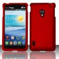 Cell Phone Case Cover Hard Plastic Snap On for LG Lucid 2 VS870 (Verizon) - Red + Screen Protector
