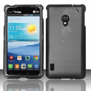 Cell Phone Case Cover Hard Plastic Snap On for LG Lucid 2 VS870 (Verizon) - Carbon Fiber