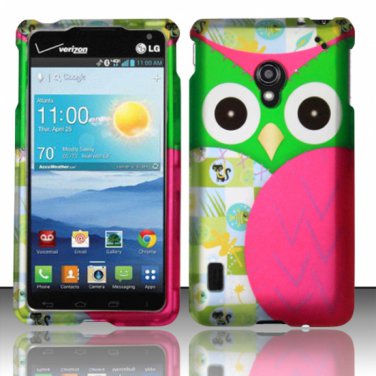 Cell Phone Case Cover Hard Plastic Snap On for LG Lucid 2 VS870 (Verizon) - Starry Green Owl