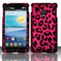 Cell Phone Case Cover Snap On for LG Lucid 2 VS870 (Verizon) - Hot Pink Leopard + Screen Protector