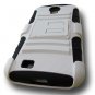 White Black Rugged Armor Hybrid Hard Case w/ Kickstand Belt Clip Holster for Samsung Galaxy S4 S IV