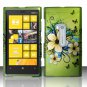 Cell Phone Case Cover Hard Plastic Snap On for Nokia Lumia 920 (AT&T) – Flowers & Butterfly