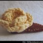 Crocheted small rose - peach