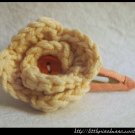 Crocheted small rose - peach