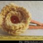 Crocheted small rose - peach