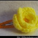 Crocheted small rose - yellow