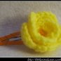Crocheted small rose - yellow