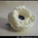 Crocheted small rose - white