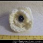Crocheted small rose - white