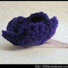 crocheted small rose - dark purple