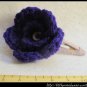 crocheted small rose - dark purple