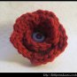 Crocheted small rose - Dark Red