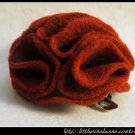Felt flower alligator clip - Dark Red