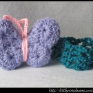 Crocheted headband with purple butterfly - for newborn