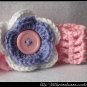 Crocheted headband with layered flower for baby