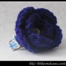 crocheted small rose - dark purple