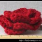Crocheted flower clip - dark red