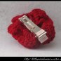 Crocheted flower clip - dark red