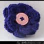 Crocheted flower clip - dark purple