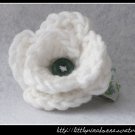 Crocheted small rose - white