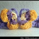 Crocheted headband with butterfly