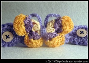 Crocheted headband with butterfly